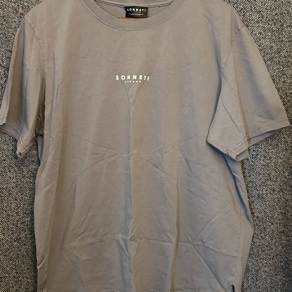 Sonneti 2XL Grey Graphic Tee – London Logo, Casual Streetwear Shirt